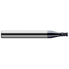 Corner Radius End Mill: 0.0900" Dia, 0.135" LOC, 0.20 mm Radius, 4 Flute, Solid Carbide