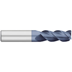 Corner Radius End Mill: 5/16" Dia, 1/2" LOC, 0.0200" Radius, 3 Flute, Solid Carbide