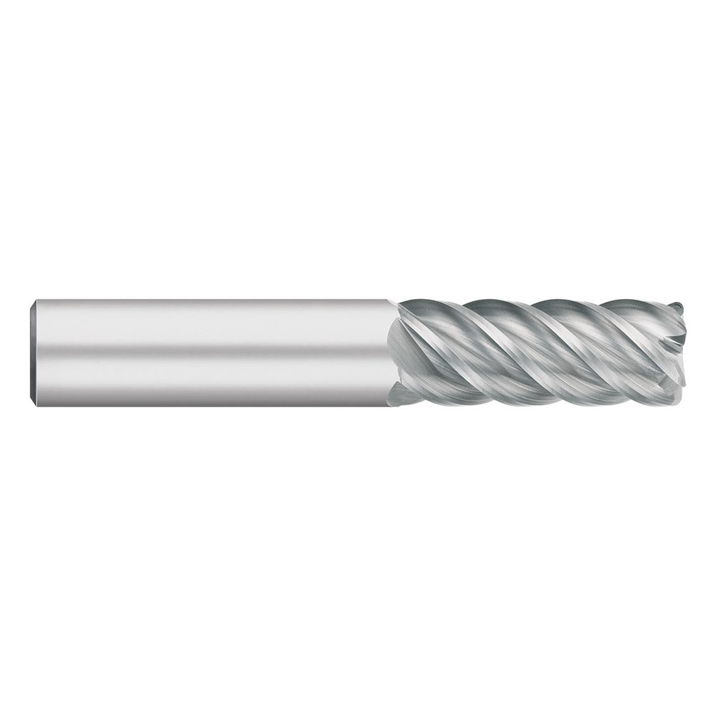 Corner Radius End Mill: 5/16" Dia, 7/8" LOC, 0.0300" Radius, 5 Flute, Solid Carbide