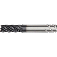 Corner Radius End Mill: 1/2" Dia, 1-1/4" LOC, 38 deg Helix, Corner Radius End, Centercutting Series 5V0E