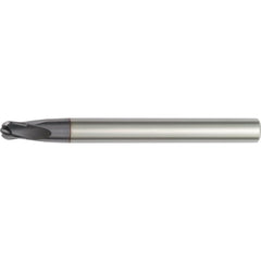 Ball End Mill: 4.00 mm Dia, 4.00 mm LOC, 4 Flute, Solid Carbide