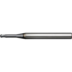 Ball End Mill: 0.60 mm Dia, 0.48 mm LOC, 2 Flute, Solid Carbide