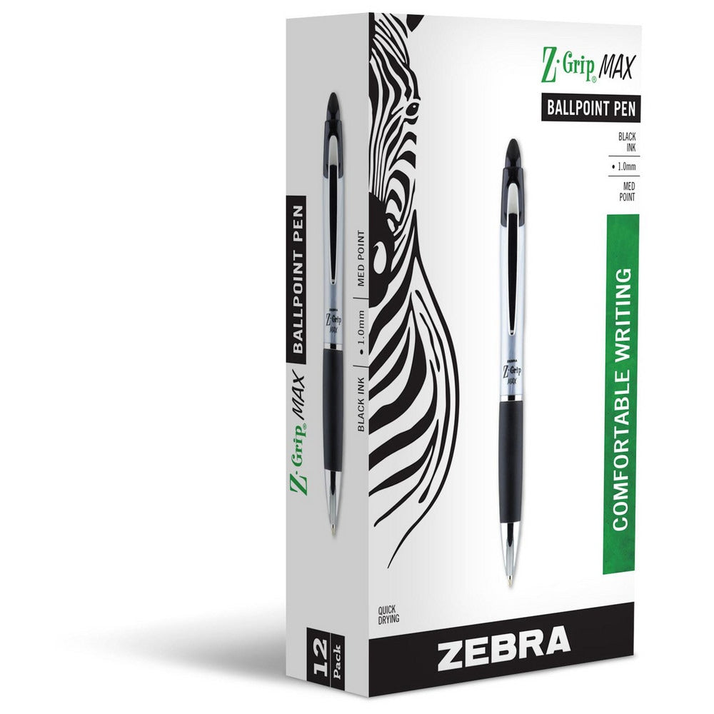 Pens & Pencils; Z-GRIP BLK MED 12/PK ZEBRA BALL POINT PEN