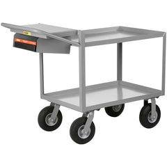 Instrument Utility Cart: 64" Long, 24" Wide, Steel, 1200 lb Capacity, Gray