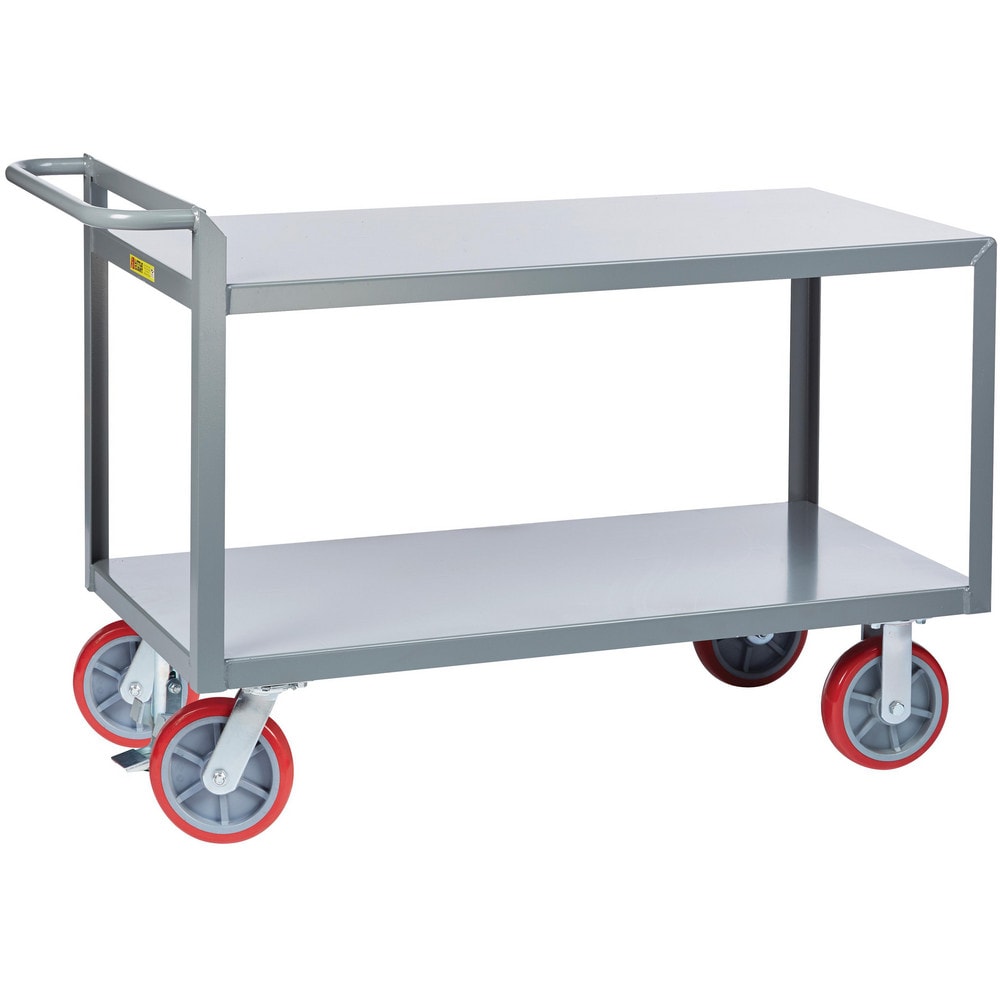 Merchandise Collectors Utility Cart: 54" Long, 24" Wide, Steel, 3600 lb Capacity, Gray