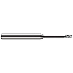 Corner Radius End Mill: 1/64" Dia, 0.022" LOC, 0.0030" Radius, 4 Flute, Solid Carbide