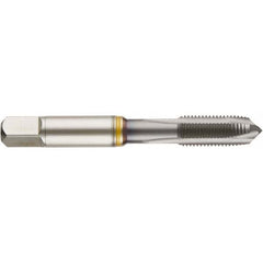 Spiral Point Tap: 1/4-28 UNF, 3 Flutes, Plug Chamfer, 2B/3B Class of Fit, HSS-E Cobalt, Ignator Coated