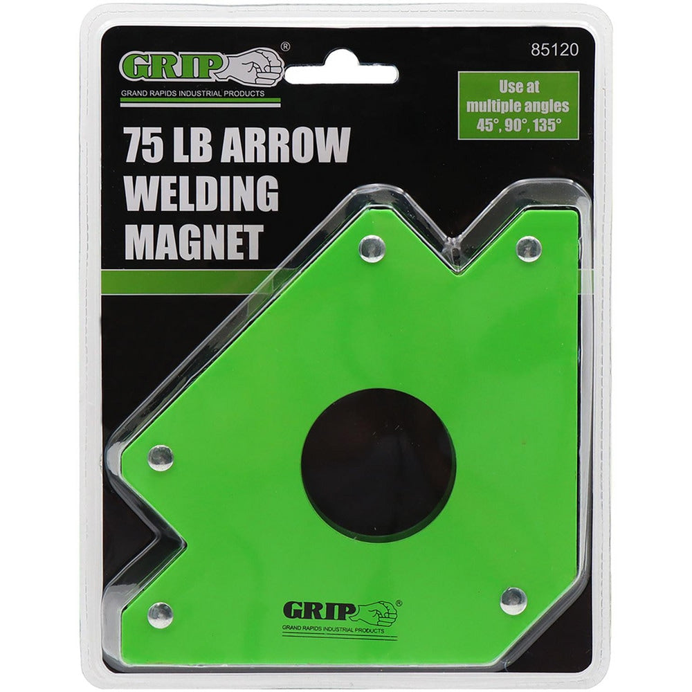 Welding Magnet: 75 lb Capacity, Arrow, 45, 90 & 135 deg Holding Angle