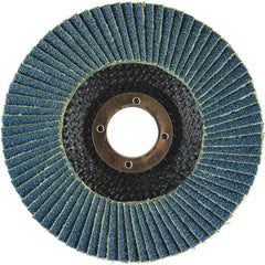 Flap Disc:  5" Dia, 5/8-11" Hole, 40 Grit, Zirconia Alumina, Type 29
