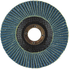 Flap Disc:  4-1/2" Dia, 5/8-11" Hole, 36 Grit, Zirconia Alumina, Type 29