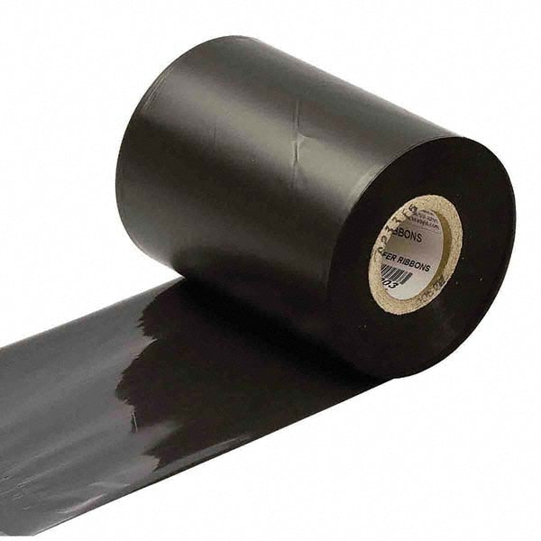 Printer Ribbon: 3.27" Wide, 984' Long, Black, Wax & Resin