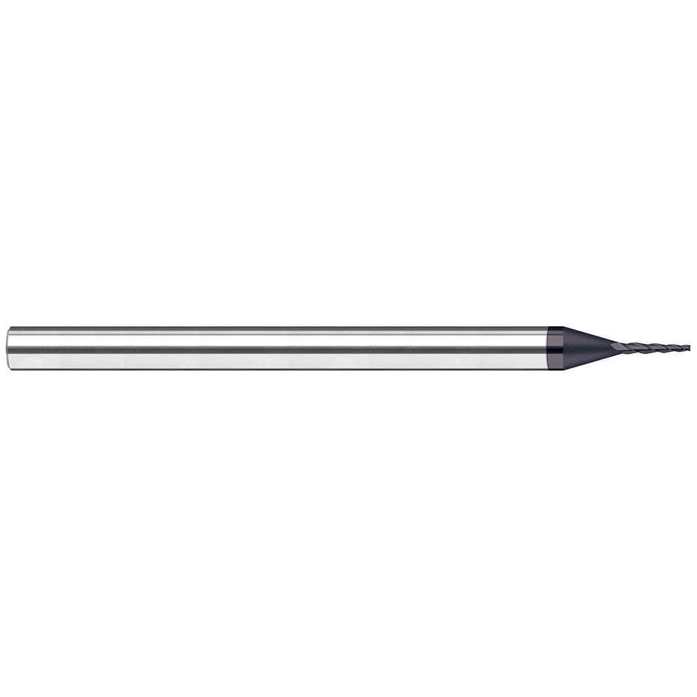 Tapered End Mill: 15 deg Angle per Side, 1/64" Small Dia, 5/64" LOC, 4 Flute, Tapered End