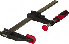 Steel Bar Clamp: 12" Capacity, 3" Throat Depth, 1,100 lb Clamp Pressure, 16" OAL