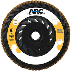 Flap Disc:  4.5" Dia, 5/8-11" Hole, 80 Grit, Ceramic Alumina, Type 29