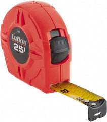 Tape Measure: 25' Long, 1" Width, Yellow Blade