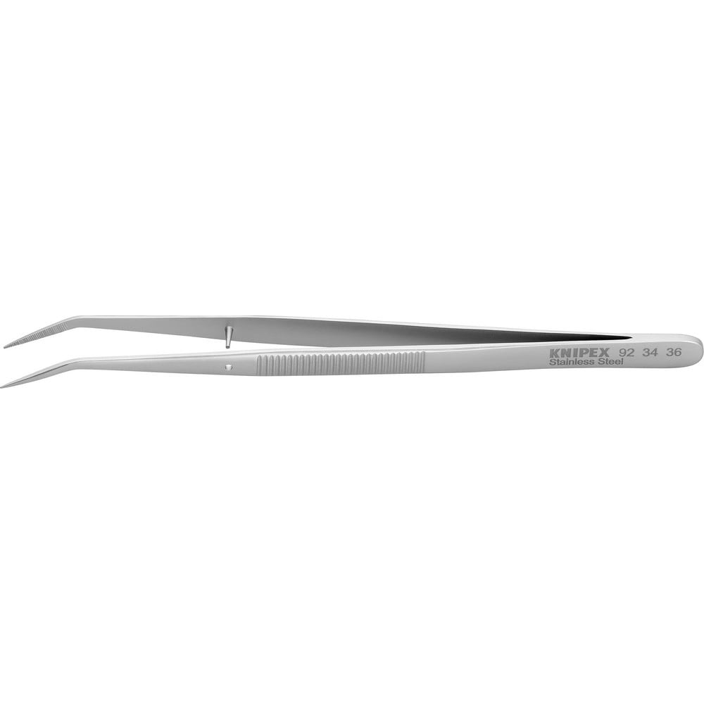 Tweezers; Tweezer Type: Fine Point; Pattern: Smooth Pointed Tip and Serrated Bent Tip; Material: Stainless Steel; Tip Type: Pointed, Angled; Tip Shape: Pointed; Overall Length (Decimal Inch): 6; Grip Style: Smooth