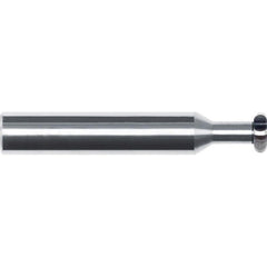 Convex Radius Cutters; Connection Type: Shank; Cutter Material: Solid Carbide; Relief Style: Profile Ground; Cutter Radius: 0.0469 in; Finish/Coating: Uncoated; Cutter Diameter: 0.3750 in; Cutting Width: 0.0938 in; Weldon Flat: No