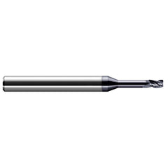 Corner Radius End Mill: 1/8" Dia, 3/16" LOC, 0.0300" Radius, 4 Flute, Solid Carbide