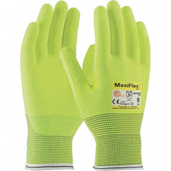 Cut, Puncture & Abrasion-Resistant Gloves: ATG 34-8743FY, Size Large, ANSI Cut A2, ANSI Puncture 1, Nitrile, Engineered Yarn