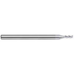 Square End Mill: 1/16" Dia, 1/4" LOC, 3 Flute, Solid Carbide