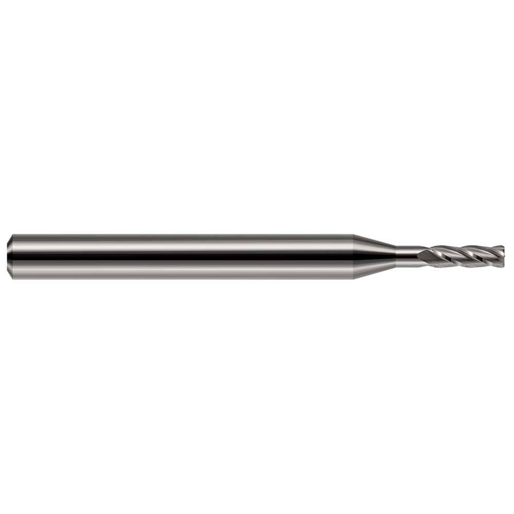 Corner Radius End Mill: 1 mm Dia, 0.117" LOC, 0.0050" Radius, 4 Flute, Solid Carbide