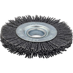 Wheel Brush: 4" Wheel Dia, 1/2" Face Width, 0.0350" Wire Dia,  Crimped