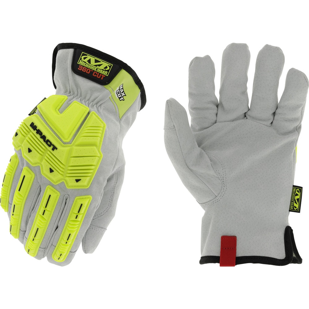 Cut, Puncture & Abrasion-Resistant Gloves: Max Cut M-Pact MCLMP-X00, Size X-Large, ANSI Cut A9, ANSI Puncture 4, Leather Lined, Leather