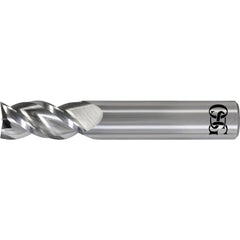 Corner Radius End Mill: 1" Dia, 2" LOC, 0.0900" Radius, 3 Flute, Solid Carbide