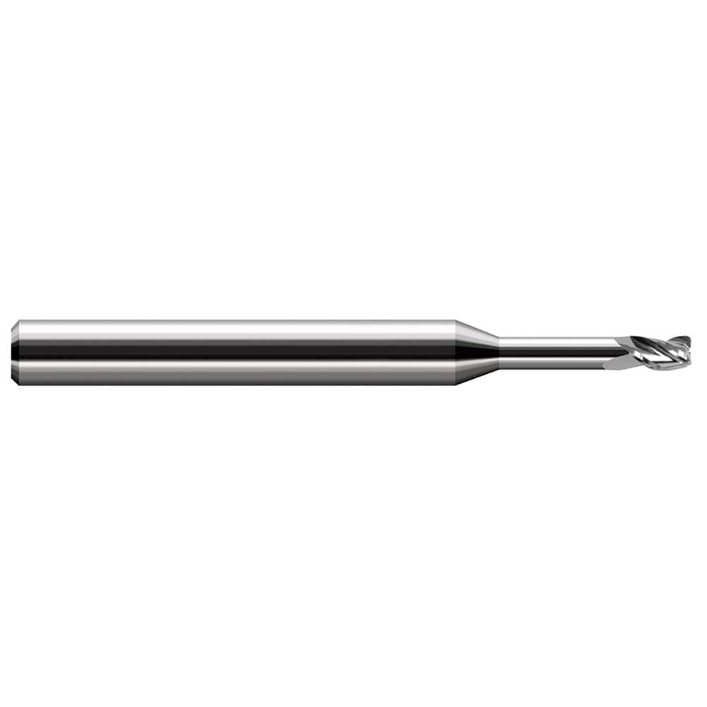 Corner Radius End Mill: 1/16" Dia, 3/32" LOC, 0.0100" Radius, 4 Flute, Solid Carbide