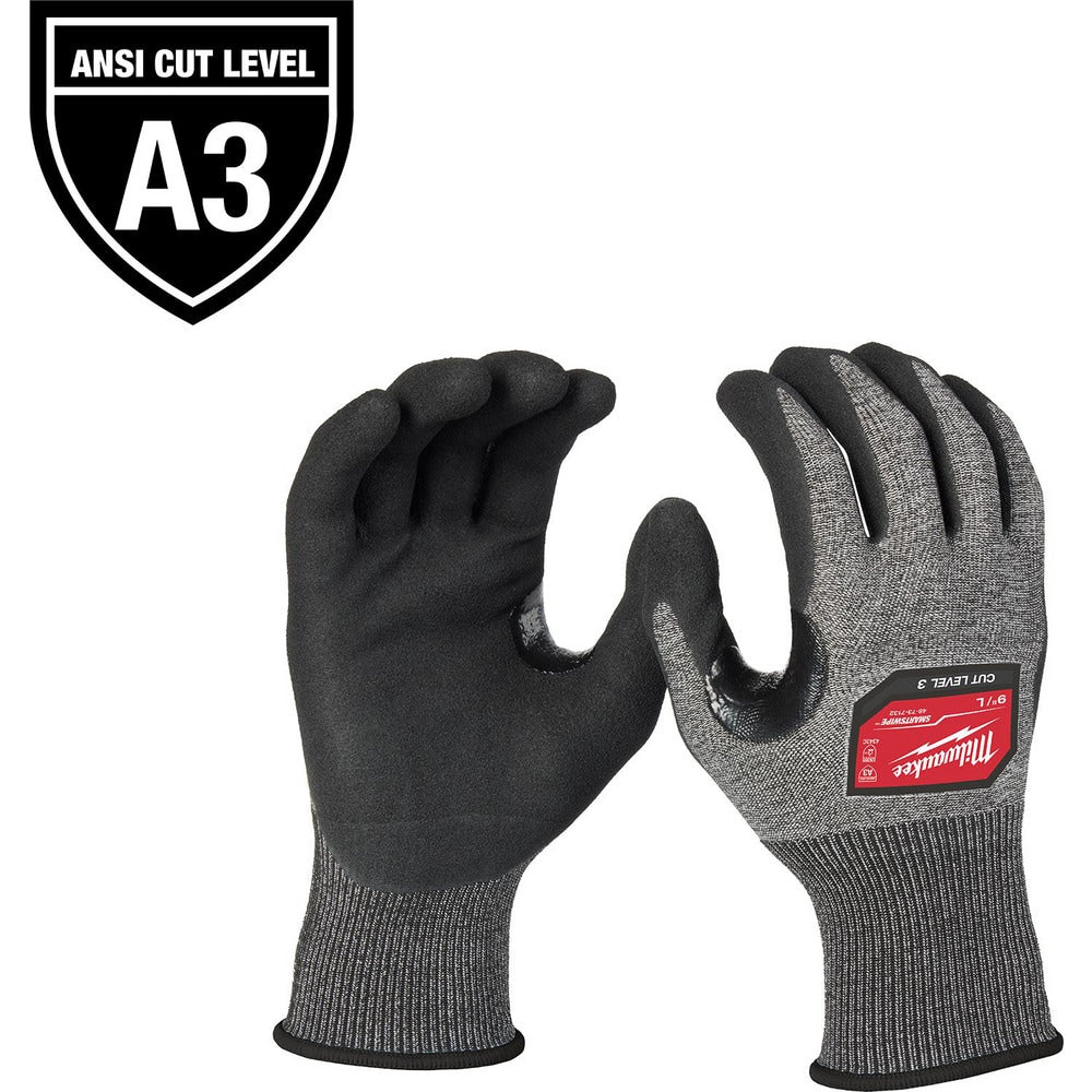 Cut-Resistant Gloves: Milwaukee 48-73, Size Medium, ANSI Cut A3, ANSI Puncture 0, Nitrile, Polyethylene