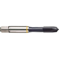 Spiral Point Tap: M10x1.25 Metric Fine, 3 Flutes, Plug Chamfer, 6H Class of Fit, HSS-E Cobalt, Ignator Coated