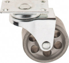 Swivel Top Plate Caster: Cast Iron, 2" Wheel Dia, 13/16" Wheel Width, 125 lb Capacity, 2-5/8" OAH