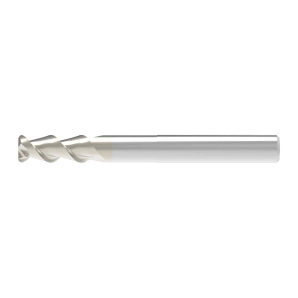 Corner Radius End Mill: 4.00 mm Dia, 10.50 mm LOC, 0.30 mm Radius, 2 Flute, Solid Carbide