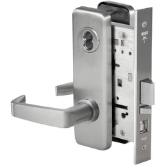 Lever Locksets; Lockset Type: Entrance/Office; Key Type: Keyed Different; Back Set: 2-3/4; Cylinder Type: Less Core; Material: Metal; Door Thickness: 1-3/4; Finish: Satin Chrome