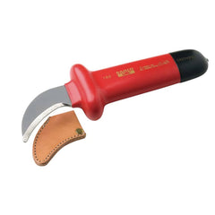 Fixed Blade Knives; Trade Type: Lineman's Insulated Skinning; Blade Type: Bent; Blade Material: Stainless Steel; Blade Length: 50 mm; Overall Length: 180 mm; Handle Material: Plastic dipped 3-layer safety coating; Blade Width: 23 mm