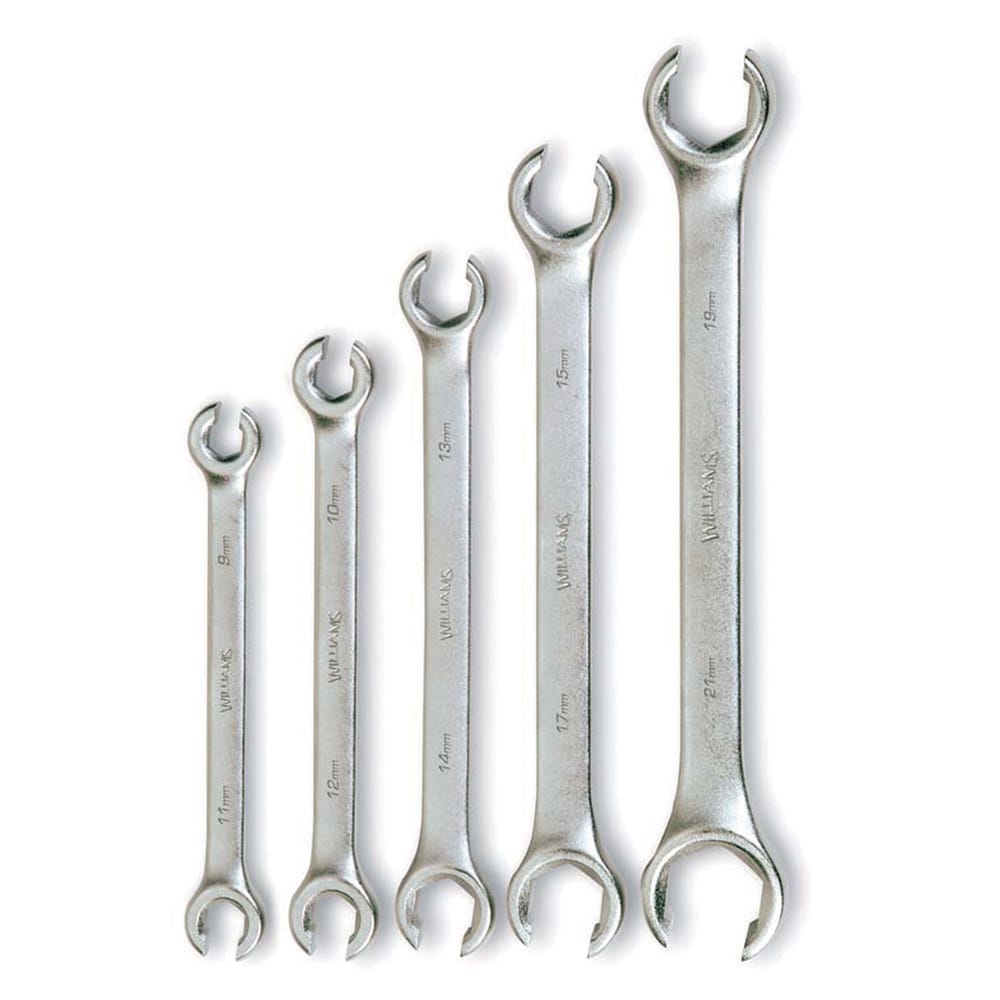 Crowfoot Wrench Sets; Set Type: Open End Crowfoot Wrench Set; Container Type: None; Opening Shape: Hex; Wrench Size: 15X17, 19X21, 10X12, 13X14, 9X11; Head Size: 1.31; Finish: Chrome