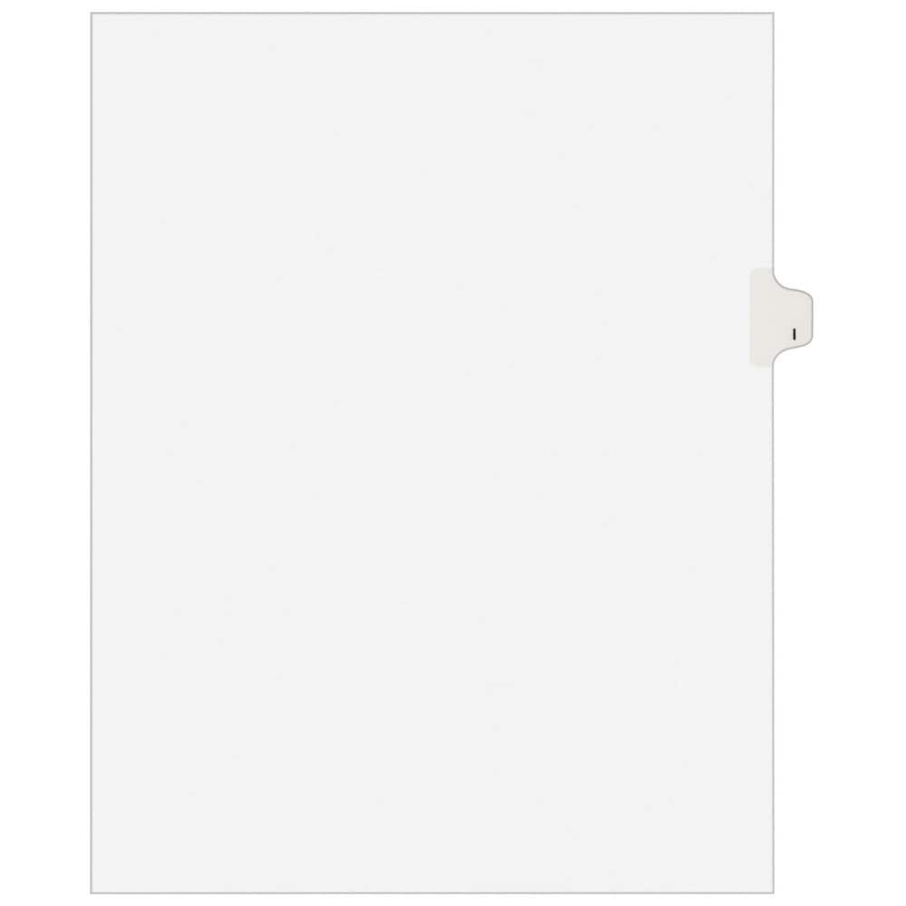 11 x 8 1/2" I Label, 1 Tabs, Unpunched, Preprinted Tab Dividers