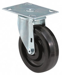 Swivel Top Plate Caster: Polyurethane, 5" Wheel Dia, 2" Wheel Width, 650 lb Capacity, 6-1/2" OAH