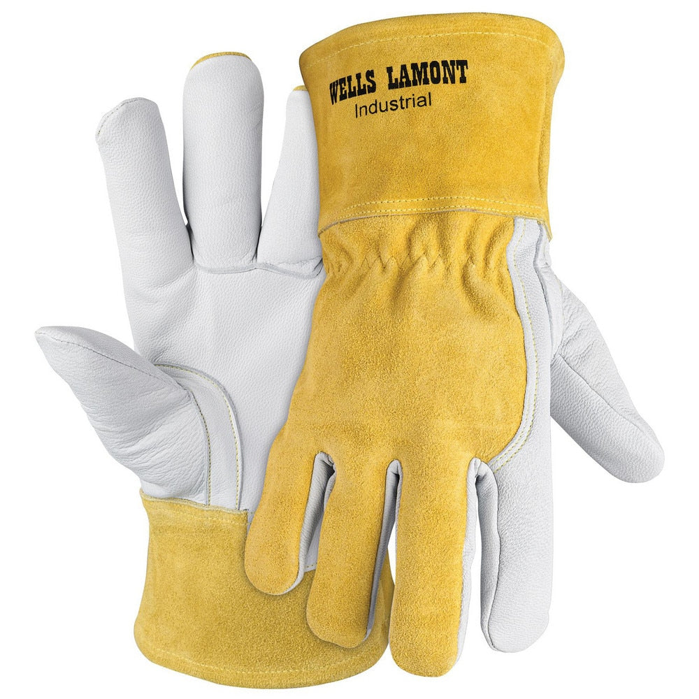 Welding Gloves: Wells Lamont Size Large, Leather, Pair, for MIG Welding