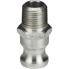 Suction & Discharge Hose Couplings; Type: Type F Adapter; Coupling Type: Cam & Groove; Coupling Descriptor: Adapter x MNPT; Material: Aluminum; Coupler Size (Fractional Inch): 1/2; Thread Size: 1/2; Hose Size: 1/2