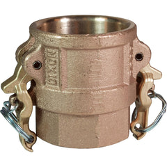 Suction & Discharge Hose Couplings; Type: Type D Coupler; Coupling Type: Cam & Groove; Coupling Descriptor: Boss-Lock Coupler x FNPT; Material: Brass; Coupler Size (Fractional Inch): 1-1/2; Thread Size: 1-1/2; Hose Size: 1-1/2