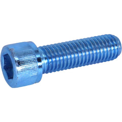 Hex Socket Cap Screw: M5x0.8 Thread, 25.00 mm Length Under Head, 12.9 Alloy Steel, Zinc-Blue Trivalent Chromate Finish