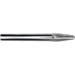 Tapered End Mill: 7 deg Angle per Side, 5/32" Small Dia, 5/8" LOC, 1 Flute, Corner Radius End