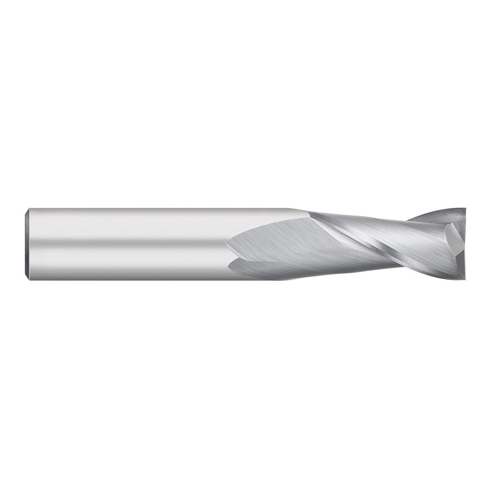 Square End Mill: 1/8" Dia, 1/2" LOC, 2 Flute, Solid Carbide