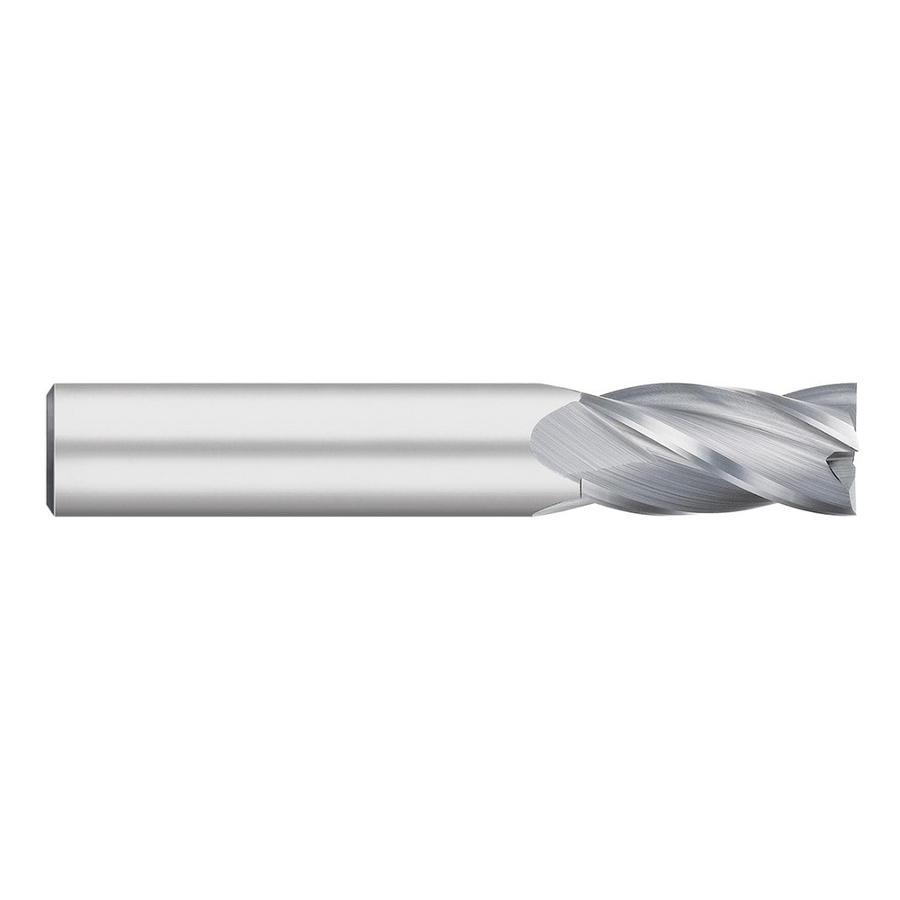 Square End Mill: 1/8" Dia, 1/2" LOC, 4 Flute, Solid Carbide