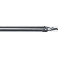 Tapered End Mill: 1.5 deg Angle per Side, 3/32" Small Dia, 3/4" LOC, 3 Flute, Tapered End