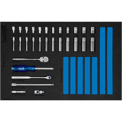 Deep Standard Socket Set: 30 Pc, 5/32 to 35/64" Socket