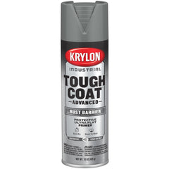 Spray Paint: Gray, Flat, 15 oz Net Fill, Rust-Preventive Acrylic Alkyd Enamel