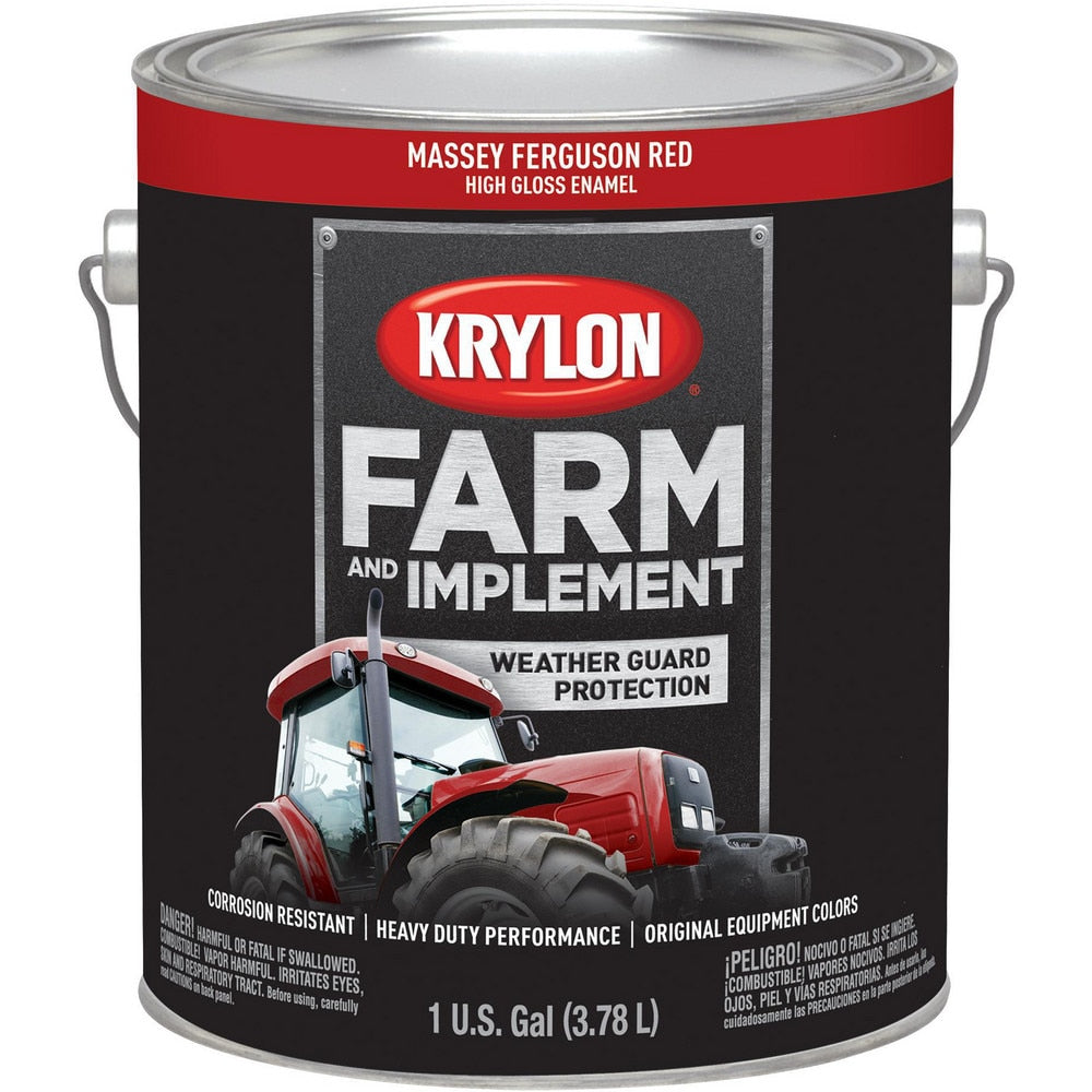 Brush-On  Paint: 1 gal, Massey Ferguson Red, High-Gloss Finish