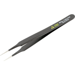 Tweezers; Tweezer Type: ESD Safe; Pattern: Solid Color; Material: Steel; Tip Type: Very Fine; Tip Shape: Pointed; Overall Length (Inch): 4-3/4